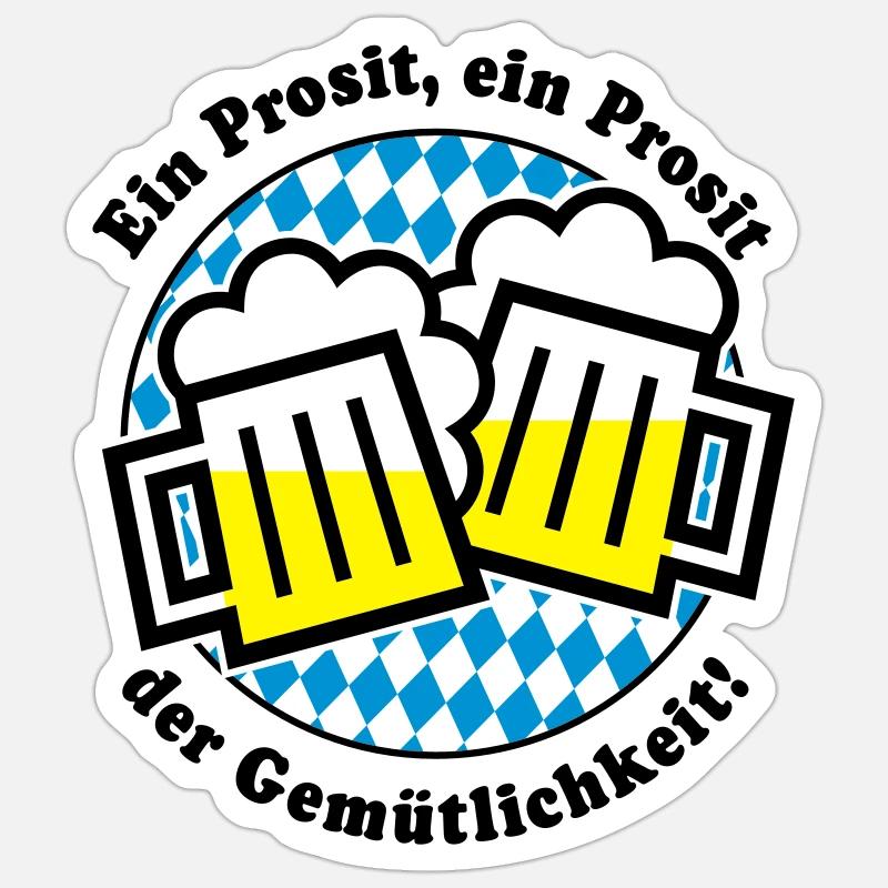 Ein Prosit der Gemütlichkeit! (Bier-Maßkrug) Sticker size S (10 x 10 cm)