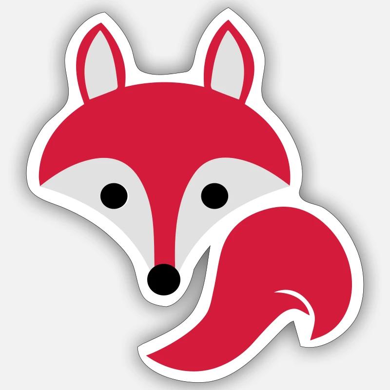 Fuchs - Sticker Größe S (10 x 10 cm) - Mattweiß