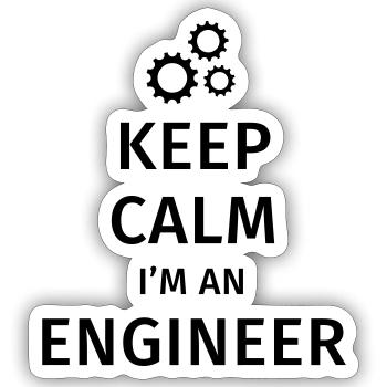 Keep Calm I'm an Engineer - Sticker Größe S (10 x 10 cm) - Mattweiß - Vorne