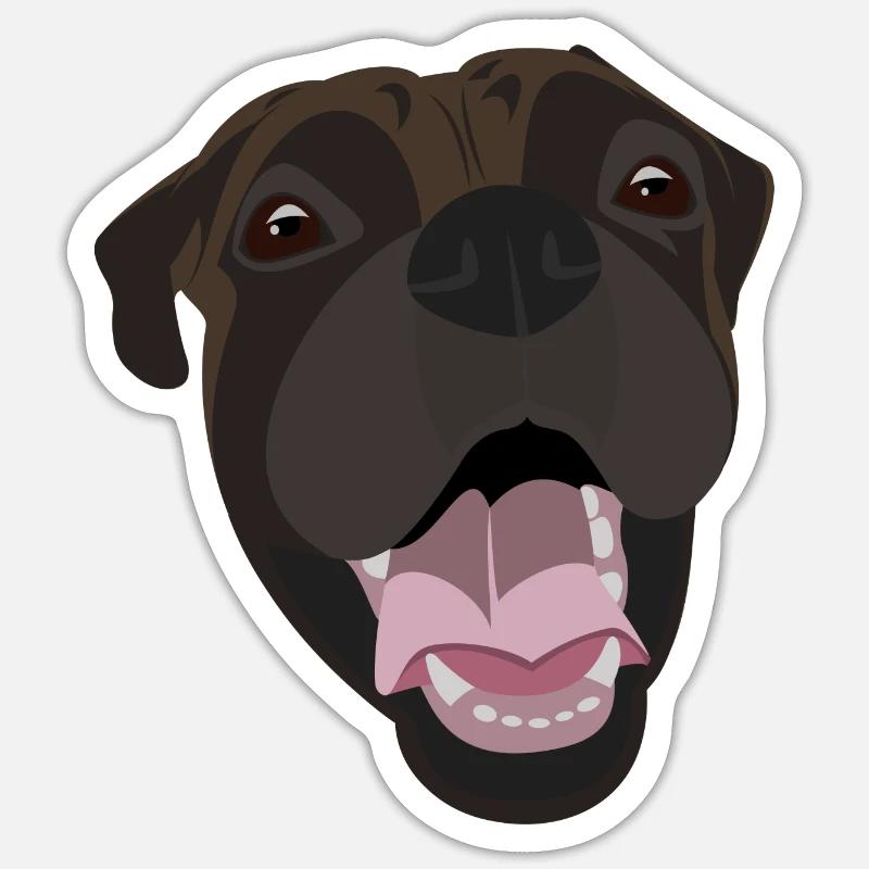 Boxer - Sticker taille S (10 x 10 cm) - blanc mat