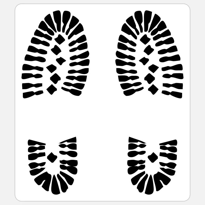 Footprints (V) - Sticker Größe S (10 x 10 cm) - Mattweiß