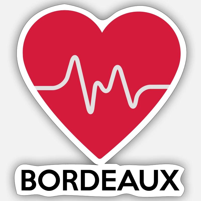 heart Bordeaux - Sticker size S (10 x 10 cm) - white matte