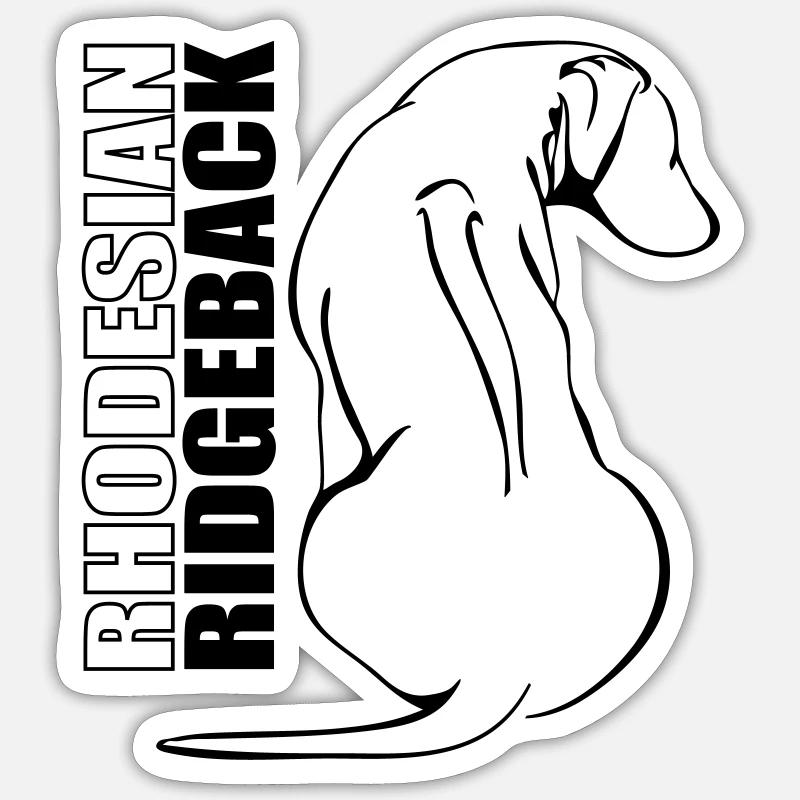 RHODESIAN RIDGEBACK PROFIL Wilsigns - Sticker Größe S (10 x 10 cm) - Mattweiß