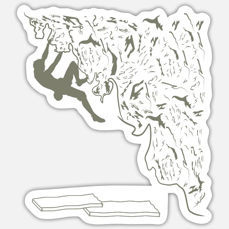Climb - Sticker size S (10 x 10 cm) - white matte