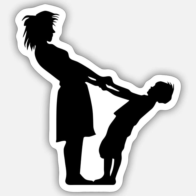 Mutter und Kind Sticker Größe S (10 x 10 cm)