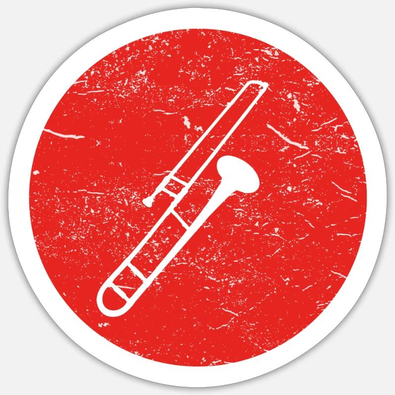 trombone cadeau trombone trompette - Sticker taille S (10 x 10 cm) - blanc mat