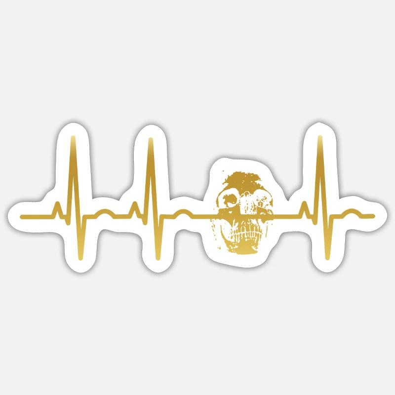 evolution ekg heartbeat skull skull bonez 187 Sticker size S (10 x 10 cm)