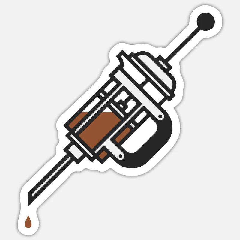 Kaffee Kaffee Kaffee - Sticker Größe S (10 x 10 cm) - Mattweiß