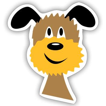 dog - Sticker size S (10 x 10 cm) - white matte - Front
