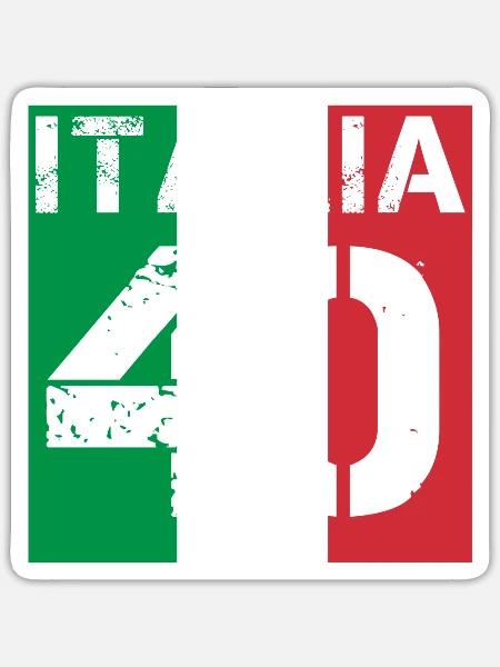 Italien Italia Fussball wm queen king meister 40 - Sticker Größe S (10 x 10 cm) - Mattweiß