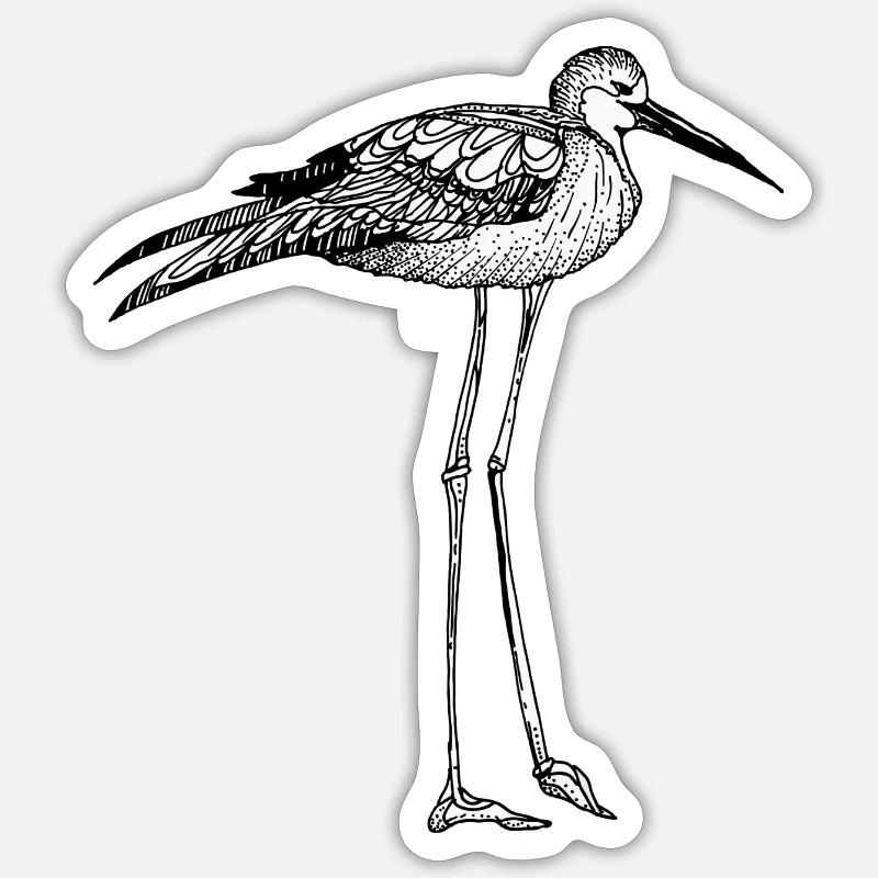 oiseau - Sticker taille S (10 x 10 cm) - blanc mat