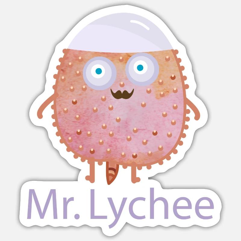 Mr. Lychee - Sticker size S (10 x 10 cm) - white matte