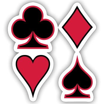 Poker Deck Dealer Trumpf Spielkarten Skat Canasta - Sticker Größe S (10 x 10 cm) - Mattweiß - Vorne