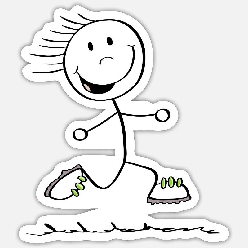 Running Strichmännchen - Läufer - Jogging - Sticker Größe S (10 x 10 cm) - Mattweiß