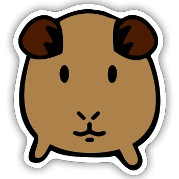 guinea pig - Sticker size S (10 x 10 cm) - white matte - Front