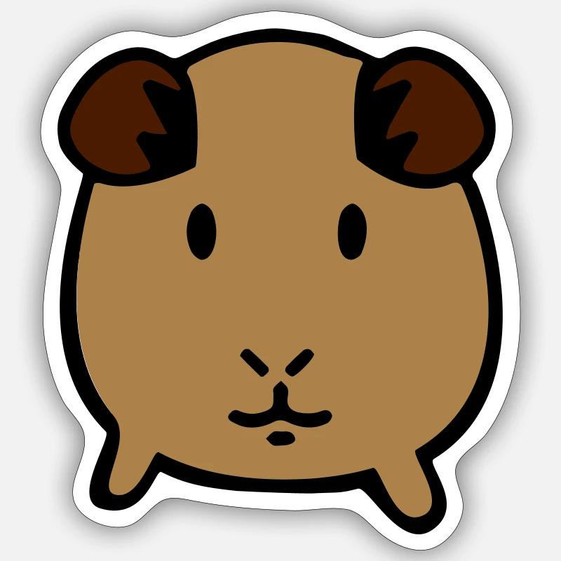 Cobaye - Sticker taille S (10 x 10 cm) - blanc mat