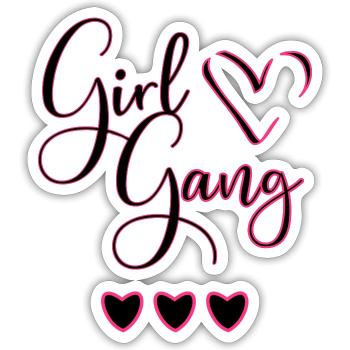Beste Freunde Shirt für 3 - Girl Gang - Sticker Größe S (10 x 10 cm) - Mattweiß - Vorne