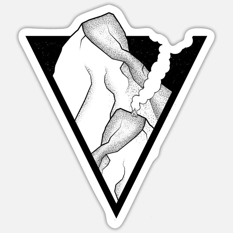 Mountain triangle design - Sticker size S (10 x 10 cm) - white matte