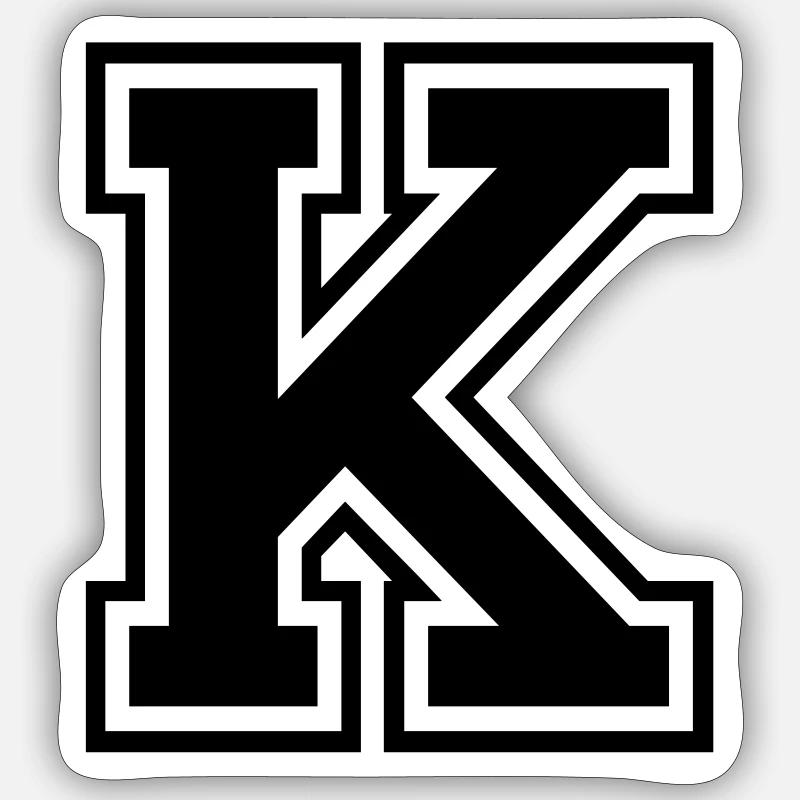 k - Sticker taille S (10 x 10 cm) - blanc mat
