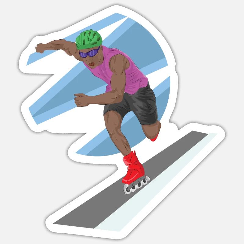 Inline Skating Inline Roller Skating Skate Sport - Sticker size S (10 x 10 cm) - white matte