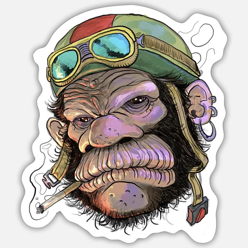 Monk - Sticker size S (10 x 10 cm) - white matte