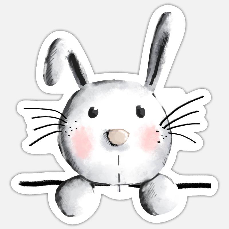 Cute bunny - bunny - rabbit - rabbit - Sticker size S (10 x 10 cm) - white matte