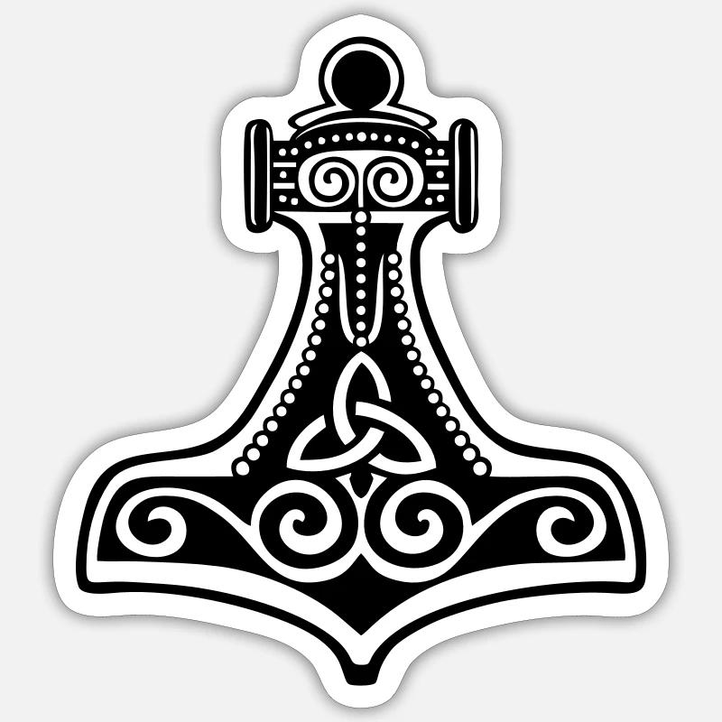 Thors Hammer, Mjolnir, Mjölnir, Amulett, Amulet, Sticker size S (10 x 10 cm)