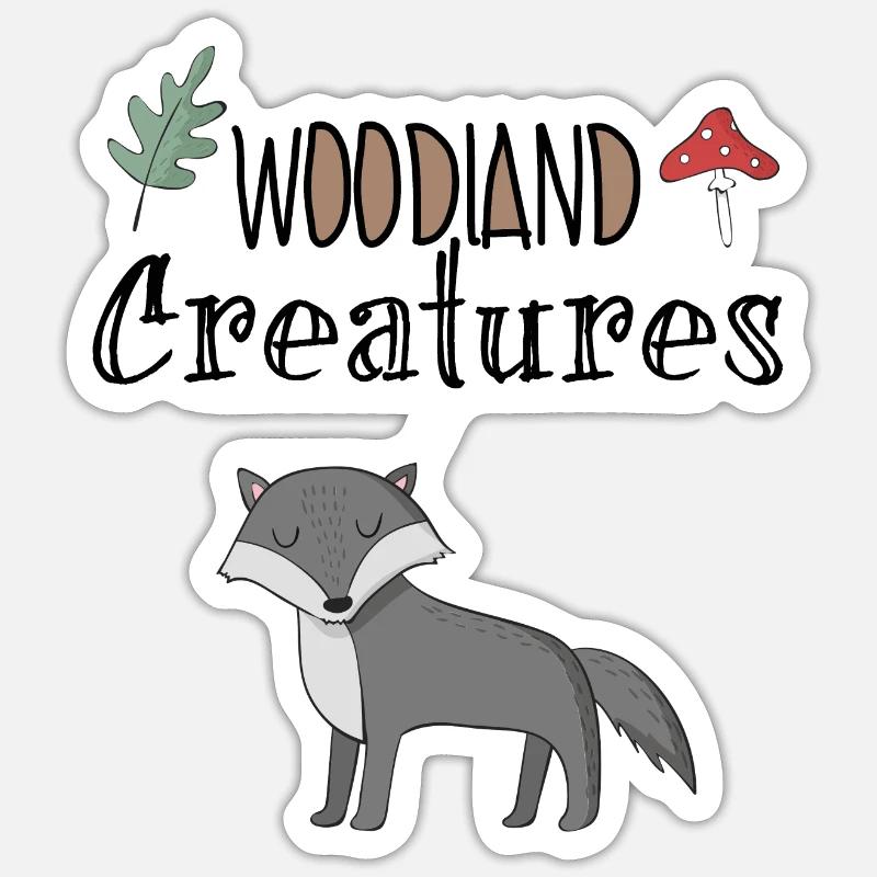 Wolf Wald Bewohner Heimat Clipart Geschenk - Sticker Größe S (10 x 10 cm) - Mattweiß
