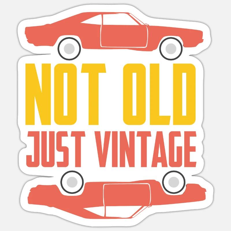 Oldtimer - Sticker Größe S (10 x 10 cm) - Mattweiß