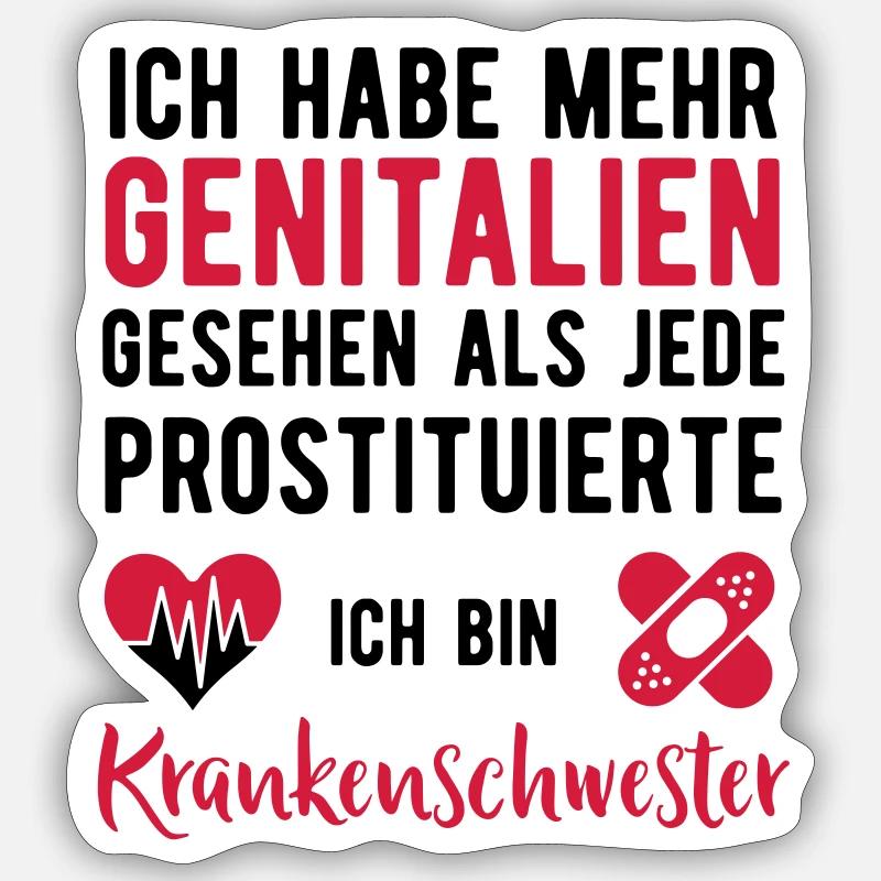 infirmière - Sticker taille S (10 x 10 cm) - blanc mat