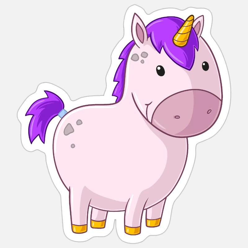Dickes Comic Einhorn Sticker Größe S (10 x 10 cm)