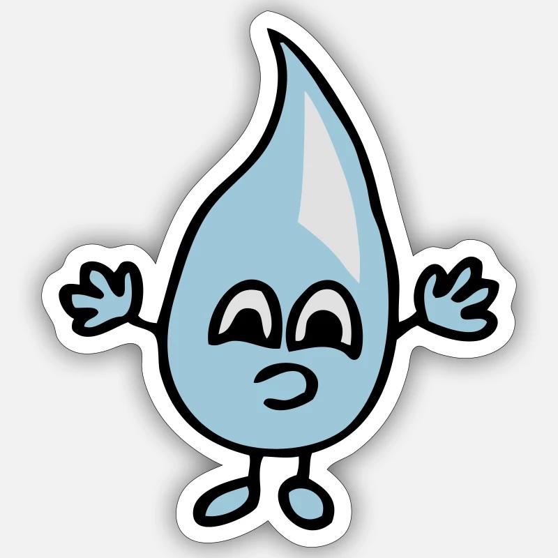 Kleiner Wassertropfen - Sticker Größe S (10 x 10 cm) - Mattweiß