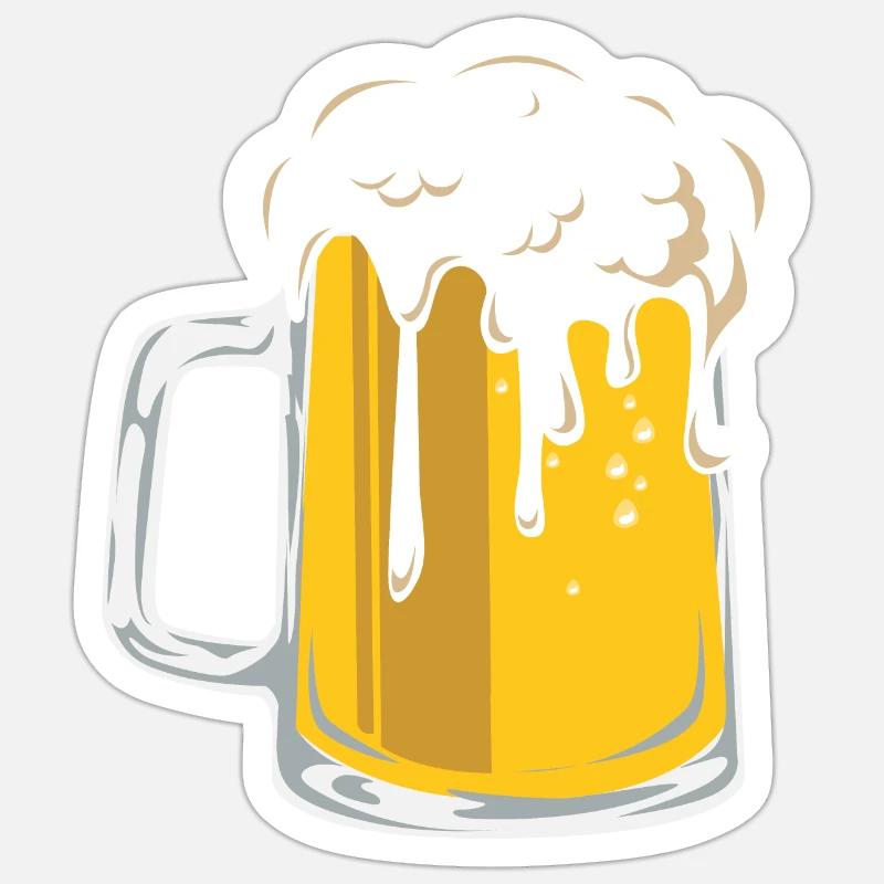 Chope à bière - Sticker taille S (10 x 10 cm) - blanc mat