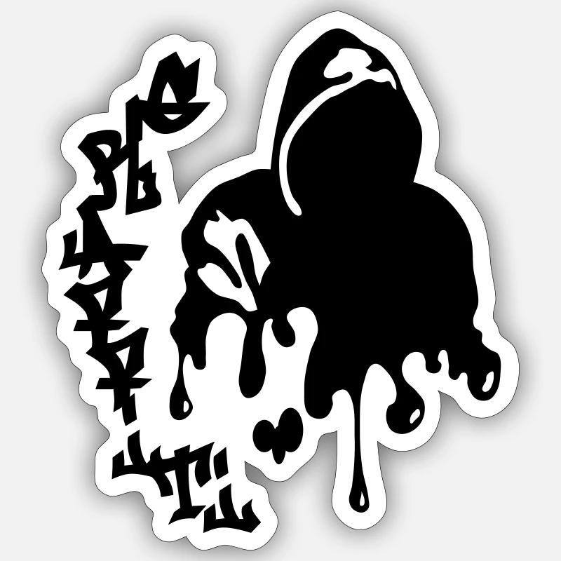 graffiti - Sticker taille S (10 x 10 cm) - blanc mat
