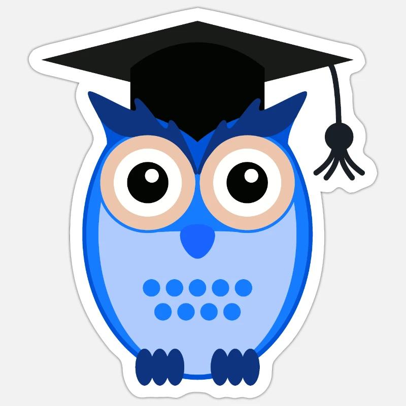 Doktorand Eule Sticker Größe S (10 x 10 cm)