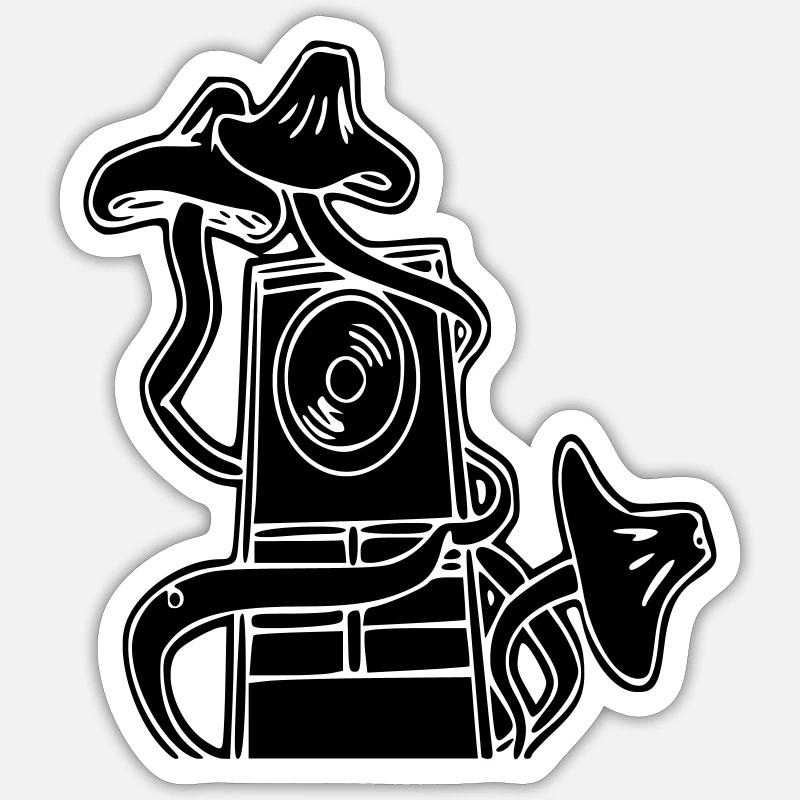 psylosoundsystem - Sticker taille S (10 x 10 cm) - blanc mat