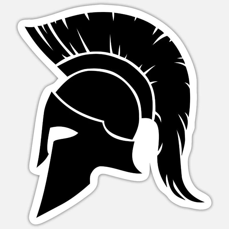 spartiate - Sticker taille S (10 x 10 cm) - blanc mat