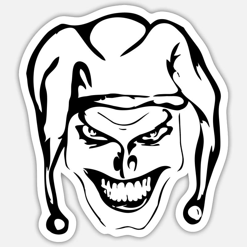 Evil joker Sticker size S (10 x 10 cm)