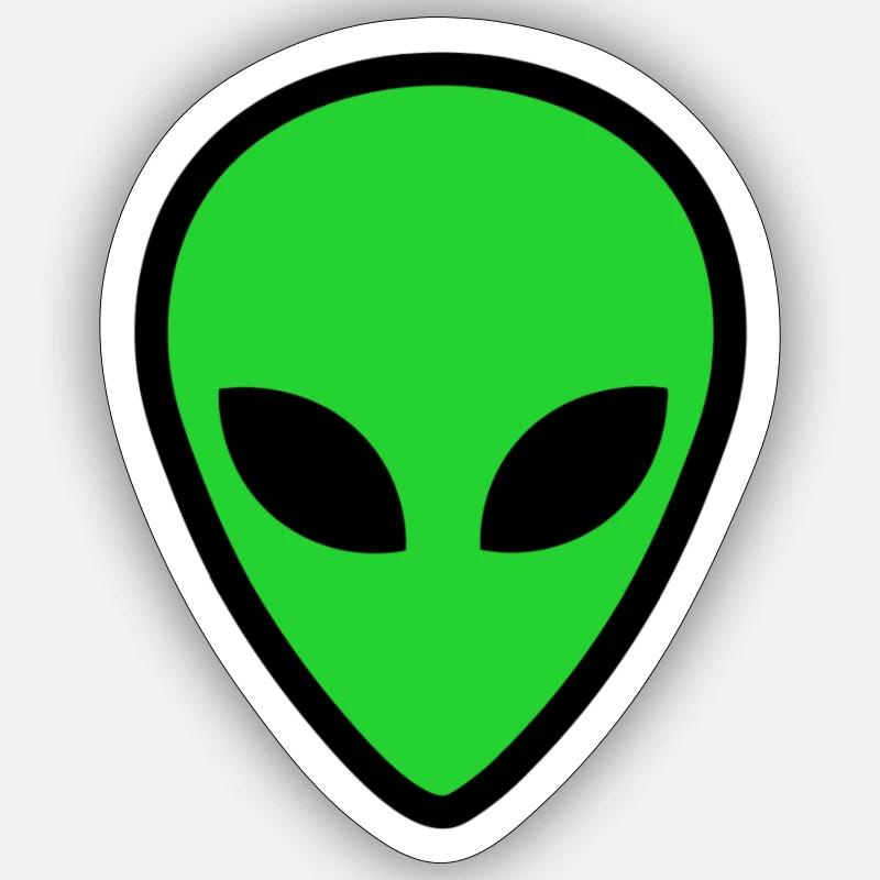 alien face 4 - Sticker size S (10 x 10 cm) - white matte