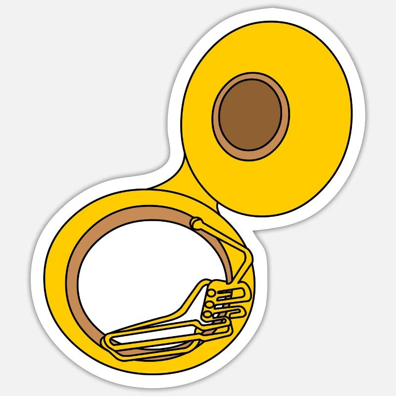 Sousaphon - Sticker Größe S (10 x 10 cm) - Mattweiß