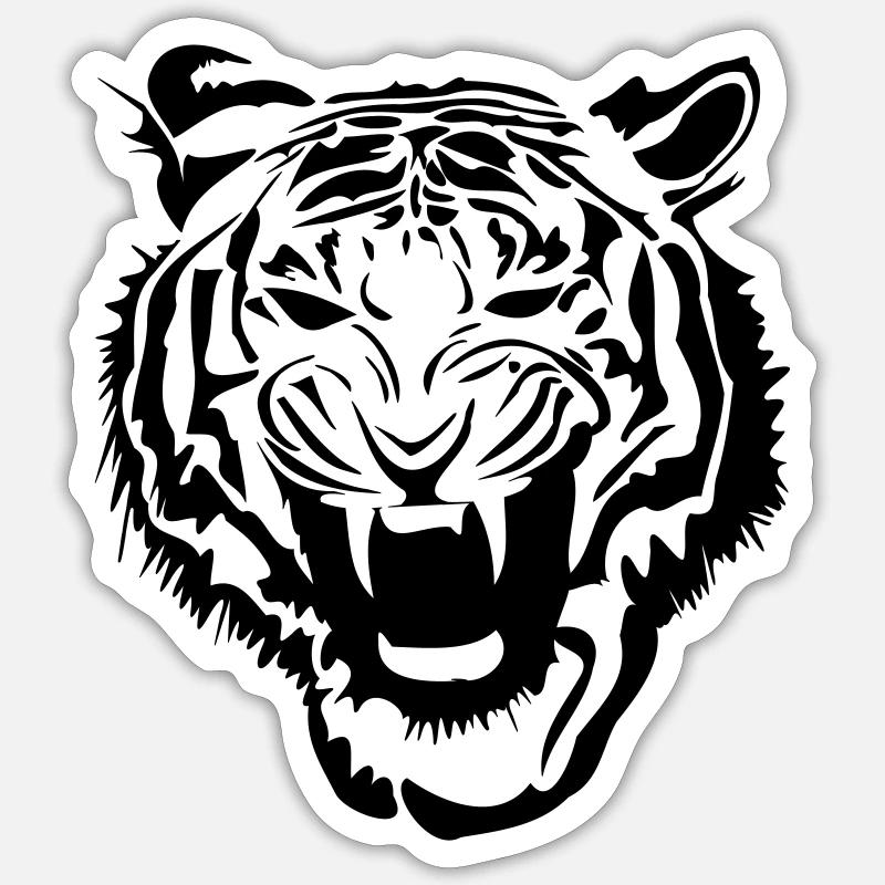 Tiger - Sticker size S (10 x 10 cm) - white matte