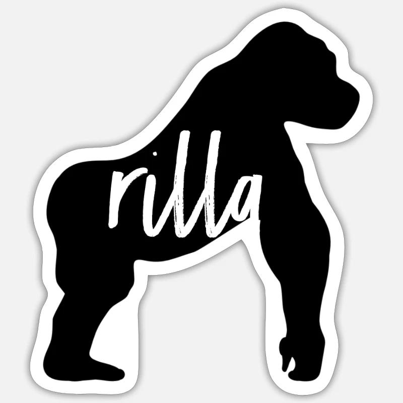 gorille - Sticker taille S (10 x 10 cm) - blanc mat