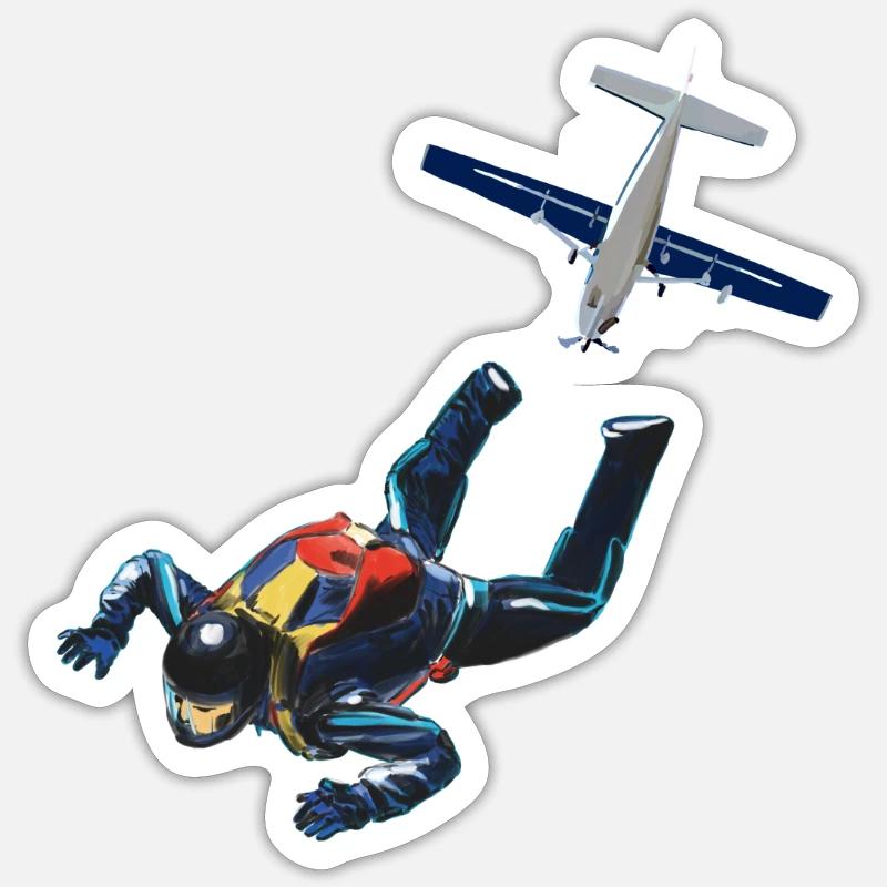 Skydiver - Sticker taille S (10 x 10 cm) - blanc mat