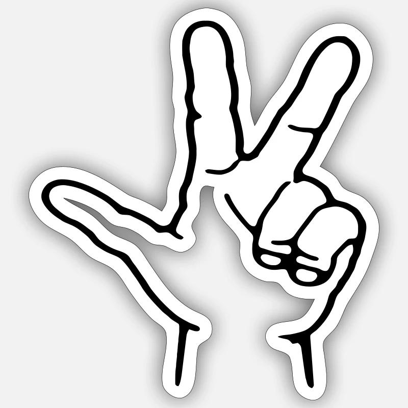 3finger - Sticker size S (10 x 10 cm) - white matte