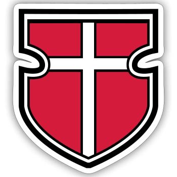 coat of arms shield knight crusader crusade cross go - Sticker size S (10 x 10 cm) - white matte - Front