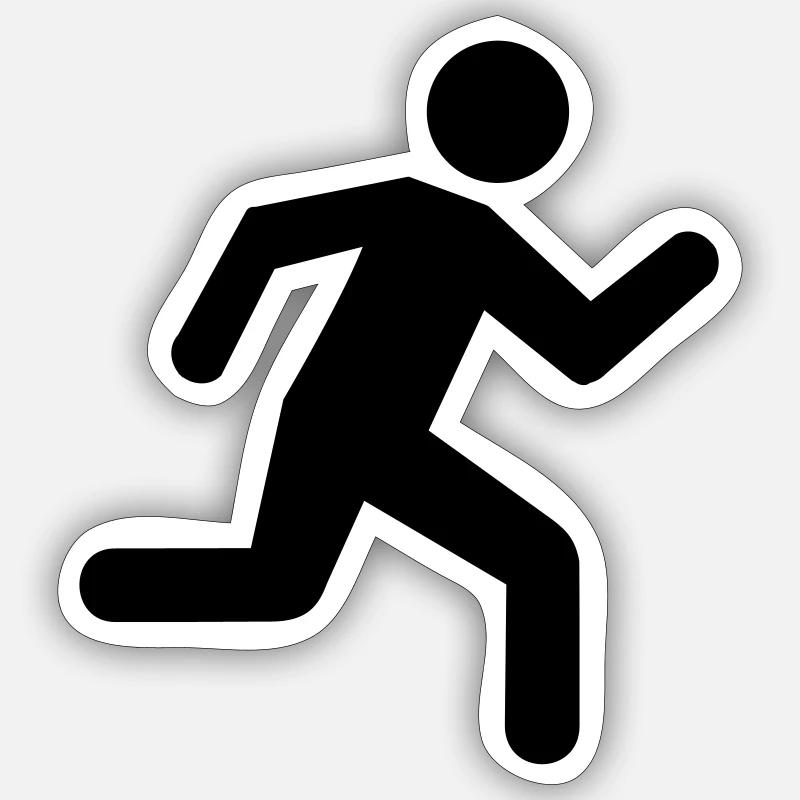 Running - Sticker size S (10 x 10 cm) - white matte