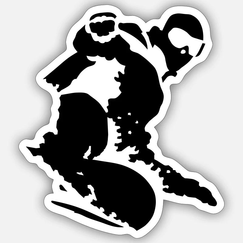 snowboarding_20 - Sticker size S (10 x 10 cm) - white matte