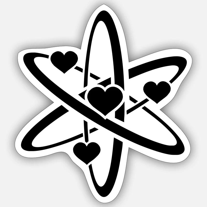 heart atom - Sticker size S (10 x 10 cm) - white matte