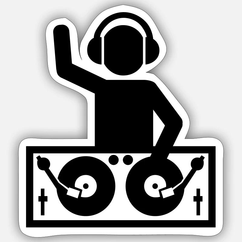 DJ - Sticker taille S (10 x 10 cm) - blanc mat