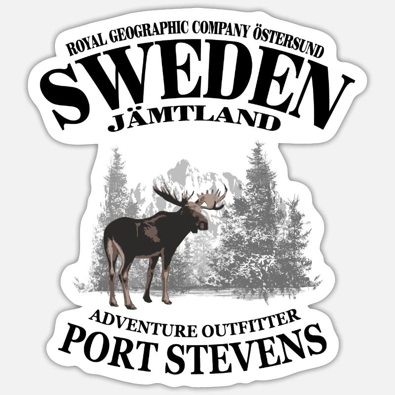 Suède - Moose - Suède - Moose - Sticker taille S (10 x 10 cm) - blanc mat